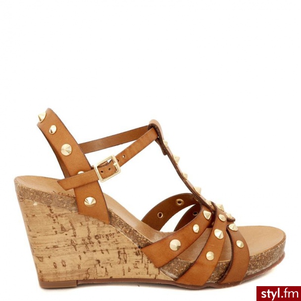 Venezia  Sandały Na Kotunie 80666B Vit Cu - Koturny Buty Moda