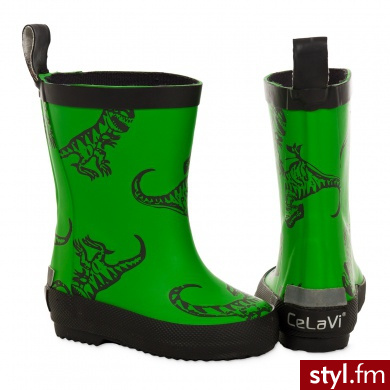 Celavi Kalosze kolor zielony - Kalosze Buty Moda