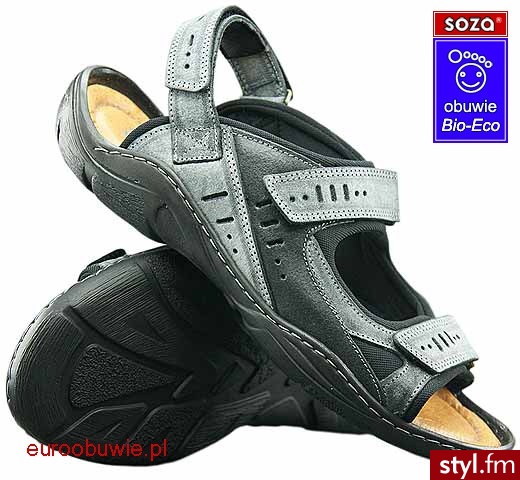 SOzA buty Bio Eco SO-627-BL Sandały Odcienie szarości i srebra - Sandały Buty Moda