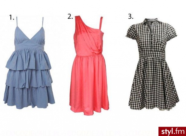 sukienki. 1. sukienka Topshop 155 zł,
2. sukienka H&M 149 zł, 
3. sukienka H&M 119 zł - Pozostałe Ciuchy Moda