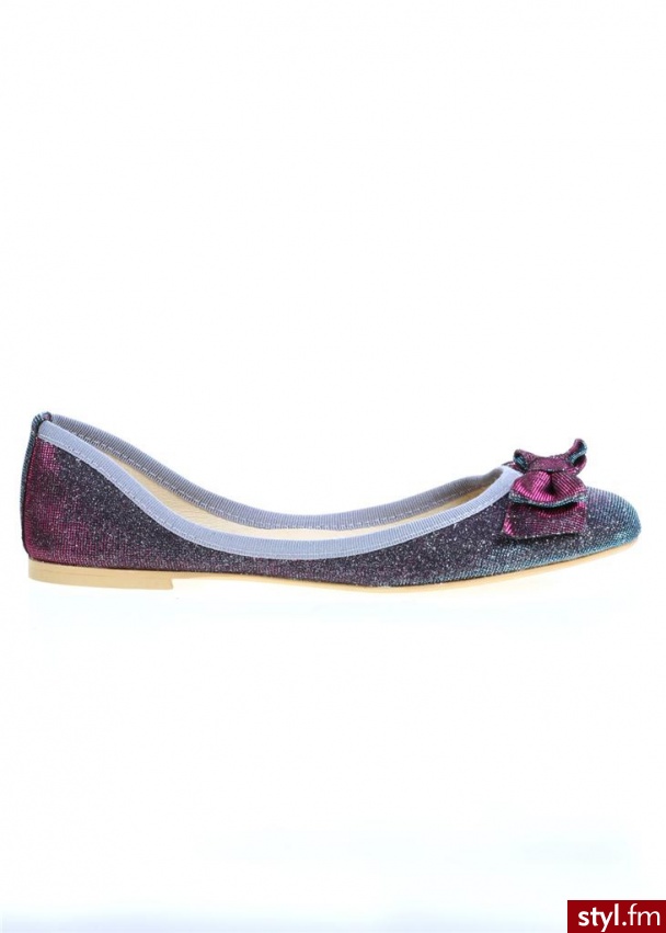 VENEzIA Baleriny sofia brokatowe fioletowy brokat multi - Balerinki Buty Moda