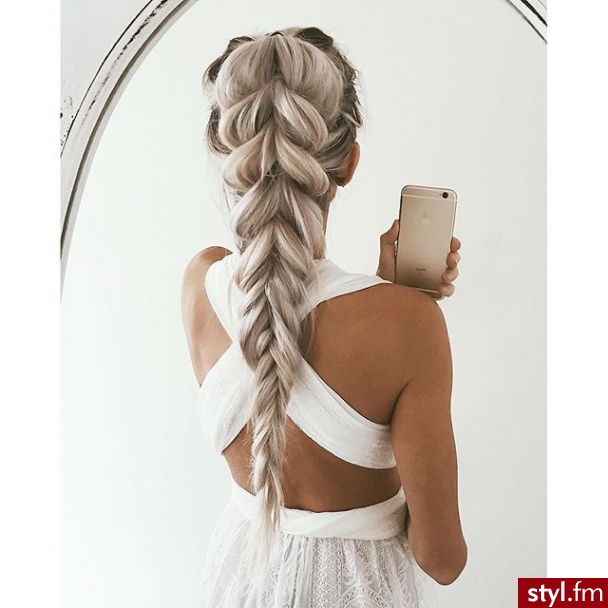 Blond Warkocze Proste Na co dzień Długie Fryzury