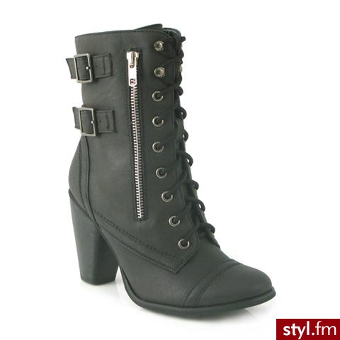 Black Lace Boot (Womens Ankle Boots). Shoe Zone £24.99 - Pozostałe Buty Moda