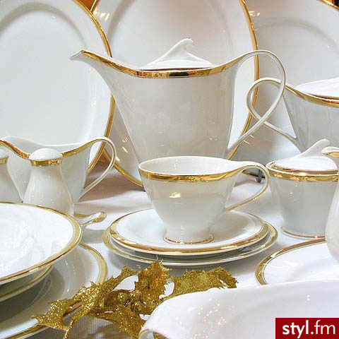 Porcelana Śląska Serwis obiadowy na 12 os 0731 CLEOPATRA GOLD - Pozostałe Biżuteria Moda