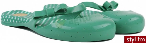 MEL Klapki pineapple zielone 196758 - Klapki Buty Moda