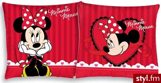 Poszewka Na Poduszkę Myszka Minnie Czerwona 40X40 Paski - Paski Dodatki Moda