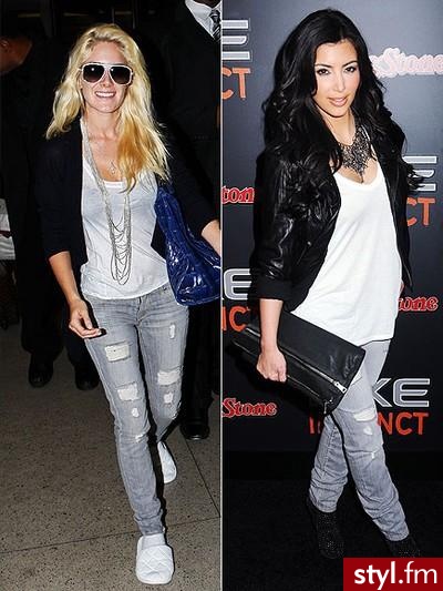 Heidi Montag & Kim Kardashian. Zdecydowanie bardziej podoba mi się ubiór tej drugiej ;) - Pozostałe Ciuchy Moda
