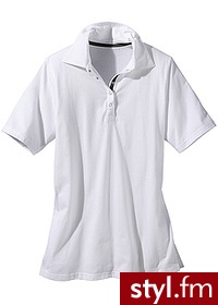 Bonprix Shirt polo biały 965108_1147 - Bluzki Ciuchy Moda