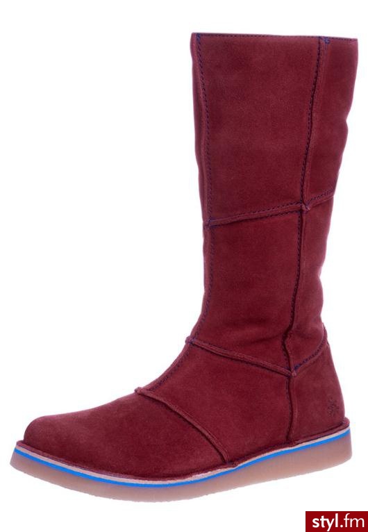Grünbein MARIA Kozaki czerwony (Maria Suede WF) - Kozaki Buty Moda