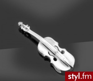 Charms skrzypce srebro rodowane - Wisiorki Biżuteria Moda