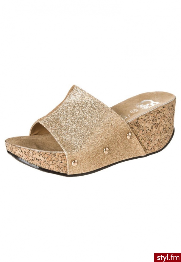 Cassis côte dazur MADLINE Klapki złoty MADLINE - Klapki Buty Moda