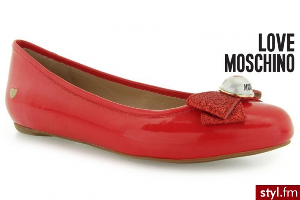 LOVE MOSCHINO SCARPA D.NANA05 VERN.PU+GLITT ROSSO - Balerinki Buty Moda
