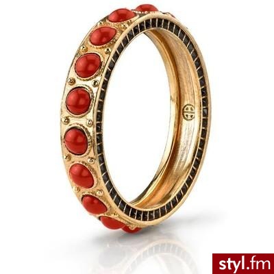 House of Harlow 14KT Gold-Plated Red Cabochon Stone Bangle -... - Polyvore. Pobrano ze strony: http://www.polyvore.com/cgi/thing?id=12319264 - Pozostałe Dodatki Moda