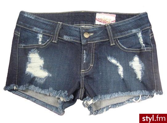 króciutkie poprzecierane szorty z jeansu od Siwy - Pozostałe Ciuchy Moda