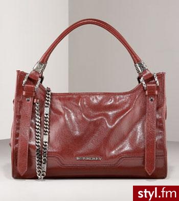 Skórzana torba od Burberry. Cena: $895 - Pozostałe Torebki Moda