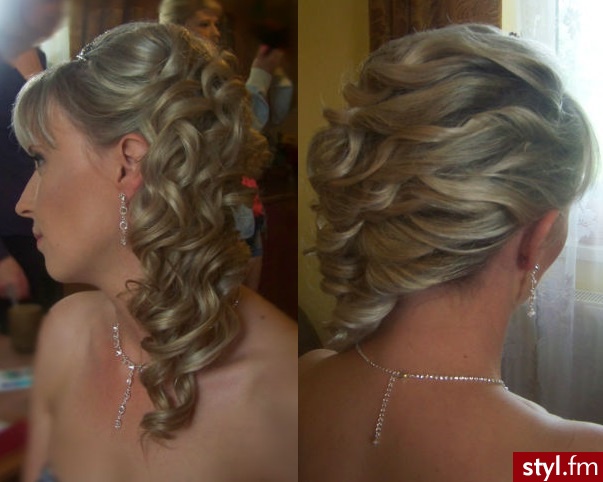 Blond Upięcie Kręcone Wieczorowe Długie Fryzury