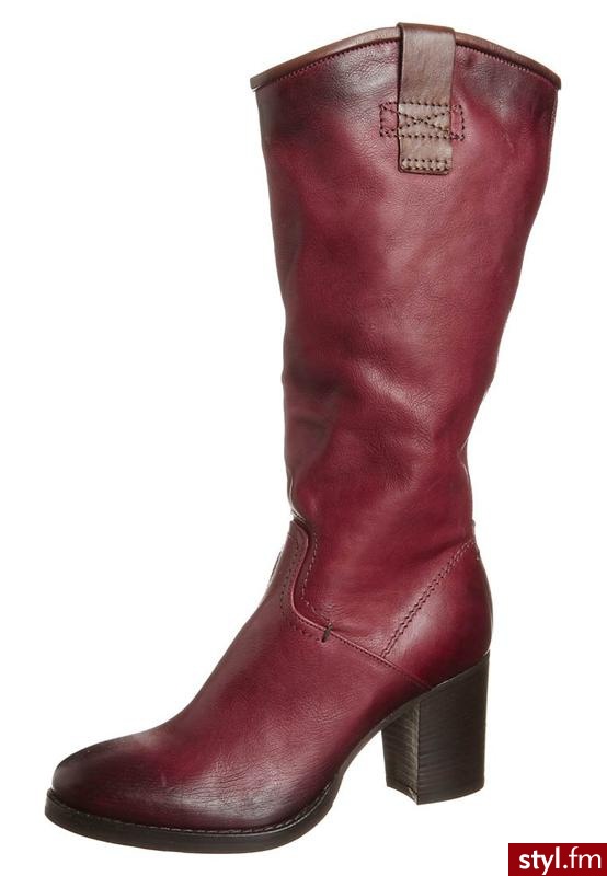 Zign Kozaki  czerwony - Kozaki Buty Moda
