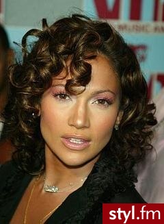 Jennifer Lopez - Kręcone Na co dzień Średnie Fryzury