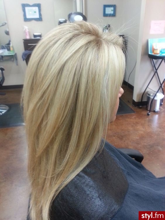 Blond Rozpuszczone Proste Na co dzień Długie Fryzury