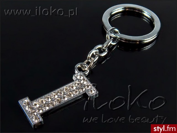 Iloko BRELOK LITERA I KRYSzTAłKI G6-004 srebrny - Breloki Dodatki Moda