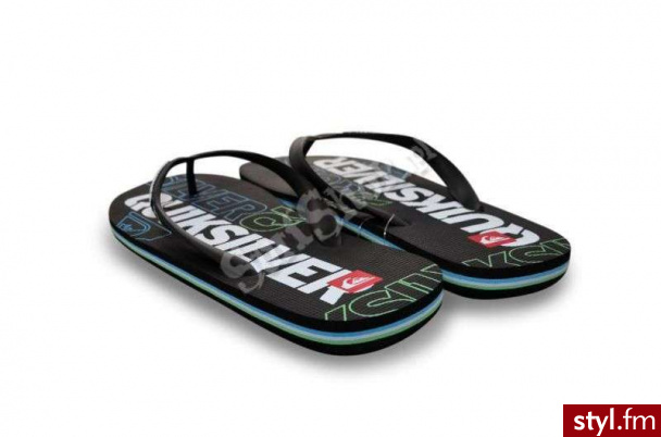 QUIKSILVER klapki MOLOKAI NITRO 2012 46 BLACK/WHITE/BLUE- MĘSKIE - Klapki Buty Moda
