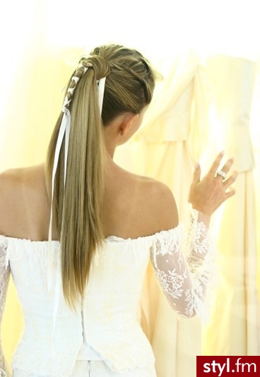 Blond Upięcie Proste Ślubne Długie Fryzury