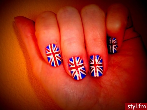 British flag - Kwadratowe Naturalne Paznokcie