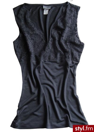 H&M Bluzka grafitowa z koronką. Pobrano ze strony: http://www.allegro.pl/item1034627734_h_m_bluzka_grafitowa_z_koronka_hit_xs_nowa.html - Moda uliczna Inne Moda