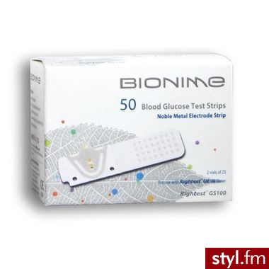 Bionime Rightest GS100 paski testowe x 50 - Paski Dodatki Moda