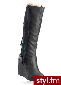 Bonprix Kozaki na koturnie czarny 960609_25200 - Kozaki Buty Moda