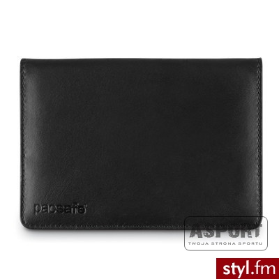 Pacsafe Etui na paszport i karty z ochroną kart zbliżeniowych RFID EXECUTIVE 75 (PE362BK) - Portfele i etui Dodatki Moda