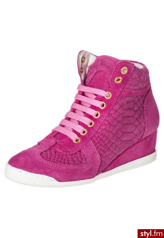 Pier One Botki na koturnie różowy - Botki Buty Moda