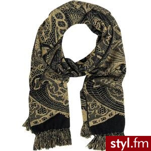 Alexander McQueen Wool and silk fringed scarf - Polyvore. Pobrano ze strony: http://www.polyvore.com/alexander_mcqueen_wool_silk_fringed/thing?id=21117009 - Pozostałe Dodatki Moda
