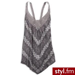 American Eagle AE Women\\\'s Printed Crochet Trim Tank Sky Grey - Polyvore. Pobrano ze strony: http://www.polyvore.com/american_eagle_ae_womens_printed/thing?id=16341910 - Pozostałe Ciuchy Moda
