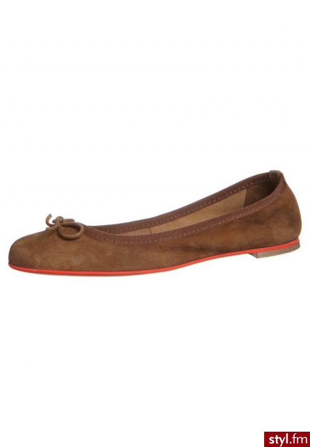 Zign Baleriny brązowy - Balerinki Buty Moda