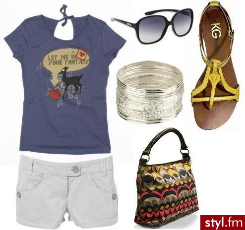 t-shirt- Croop
szorty- Topshop
torebka- Ted Baker
sandałki- Kurt Geiger
bransoletki- Asos
okulary- Roxy - Styler