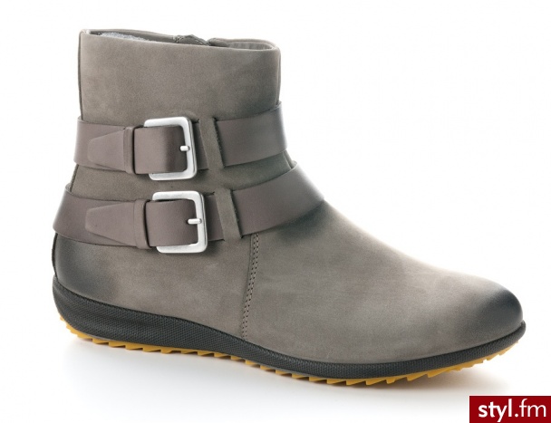 Ecco buty Magnetic Warm Gray 24155354190 KOZAKI SZARY - Kozaki Buty Moda