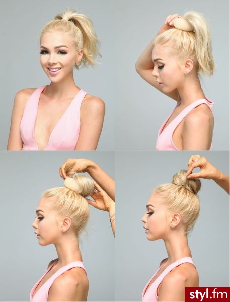Blond Kok Proste Na co dzień Średnie Fryzury