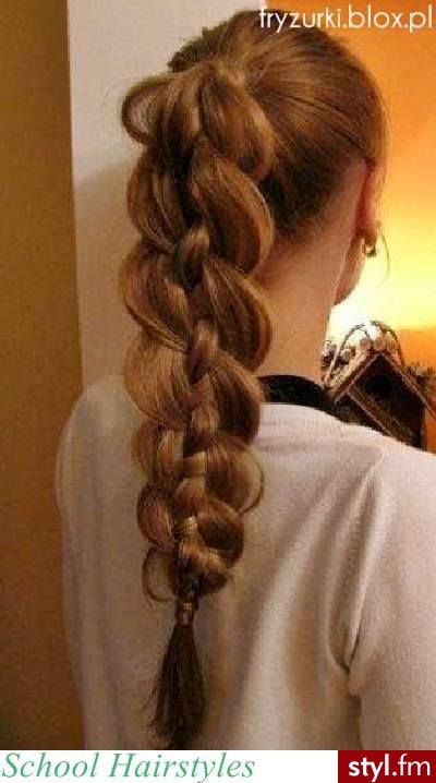 Blond Warkocze Proste Na co dzień Długie Fryzury