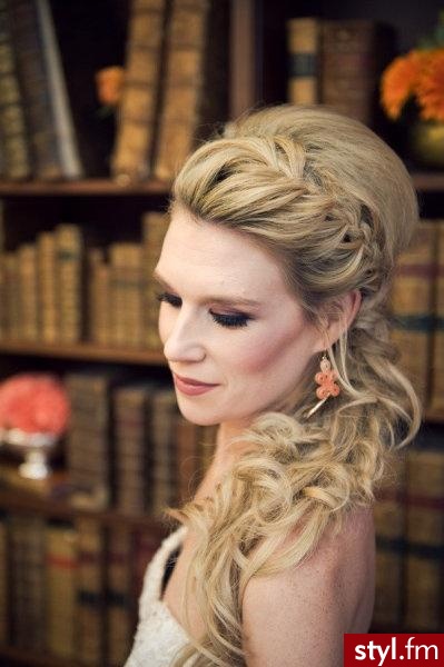 Blond Upięcie Kręcone Ślubne Długie Fryzury
