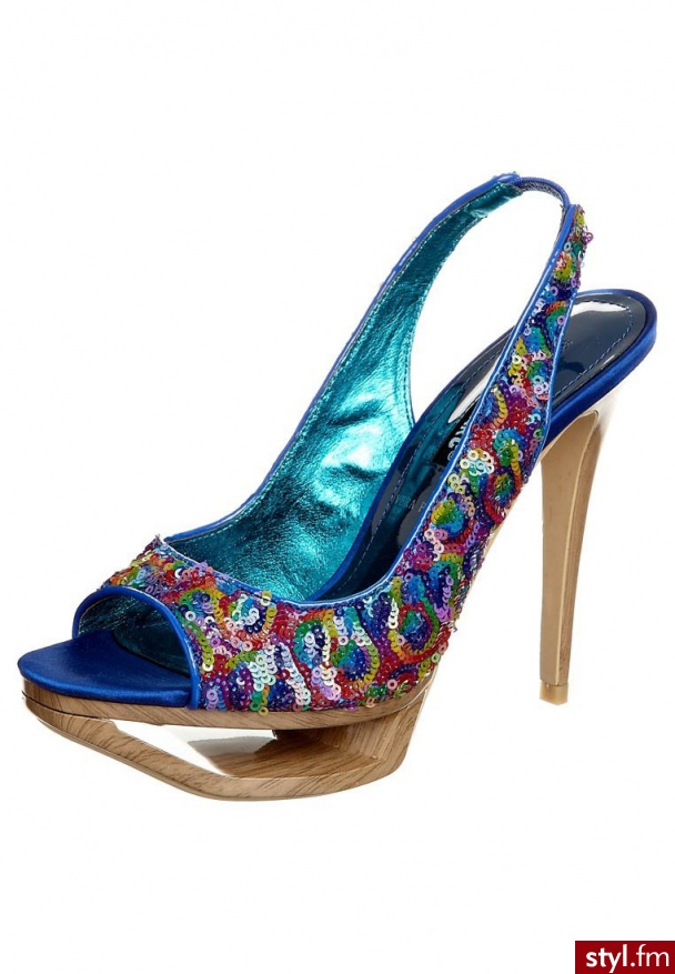 Roberta Farc Szpilki Peep Toe niebieski - Szpilki Buty Moda