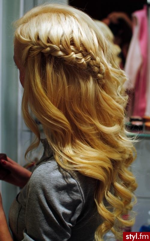 Blond Warkocze Kręcone Na co dzień Długie Fryzury