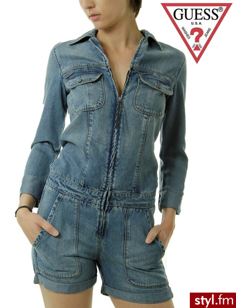 Guess KOMBINEZON JEANS SAMIA OVERALL - Pozostałe Spodnie Moda
