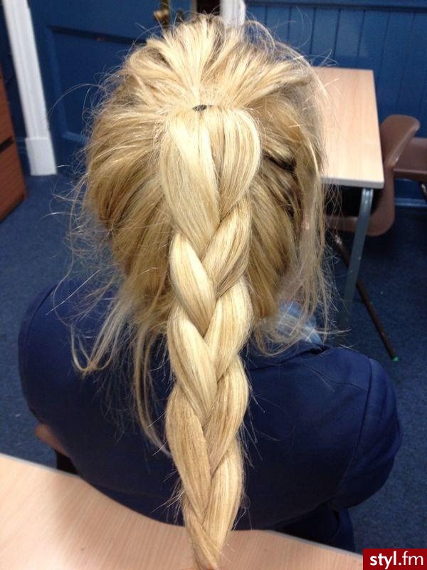 Blond Warkocze Proste Na co dzień Długie Fryzury