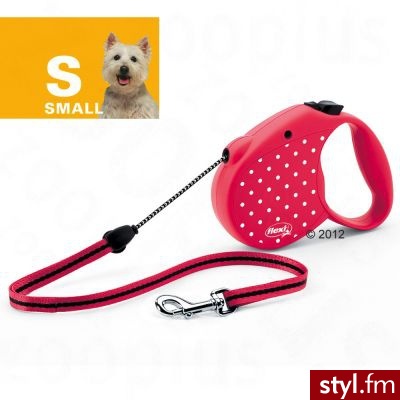 Smycz Flexi Dots Small, 5 m - czerwona - Psy Zwierzaki