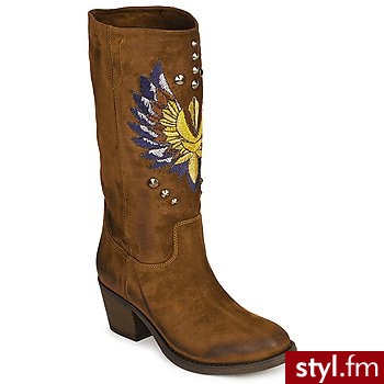 Janet Janet BUTY AMALIA BEE Brown - Kozaki Buty Moda