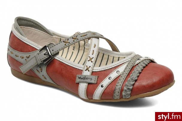 Mustang shoes Balerinki Mendol by (Czerwony) - Balerinki Buty Moda