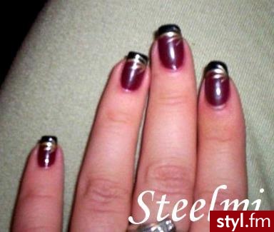 Autor: steelmi Bordo. Autor: <b>steelmi</b><br /> lubię rzucające się w oczy wzorki - Paznokcie