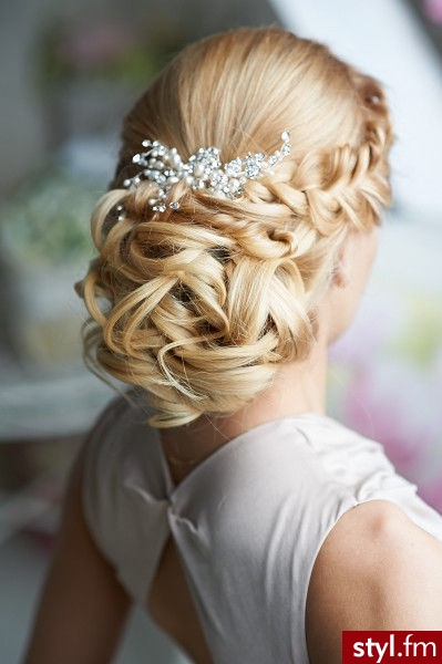 Blond Upięcie Kręcone Ślubne Długie Fryzury