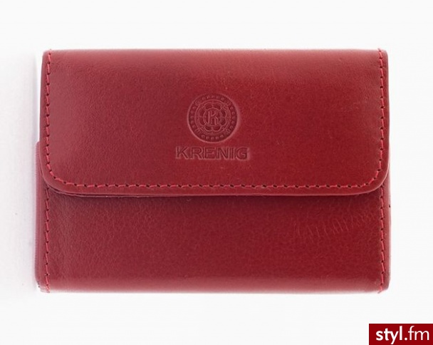 Krenig Etui Na Wizytówki Classic 12092 Czerwone - Portfele i etui Dodatki Moda